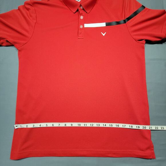 Callaway Red Golf Polo Shirt Sporty Classic Short Sleeves Button Up Mens Size L - Picture 5 of 11